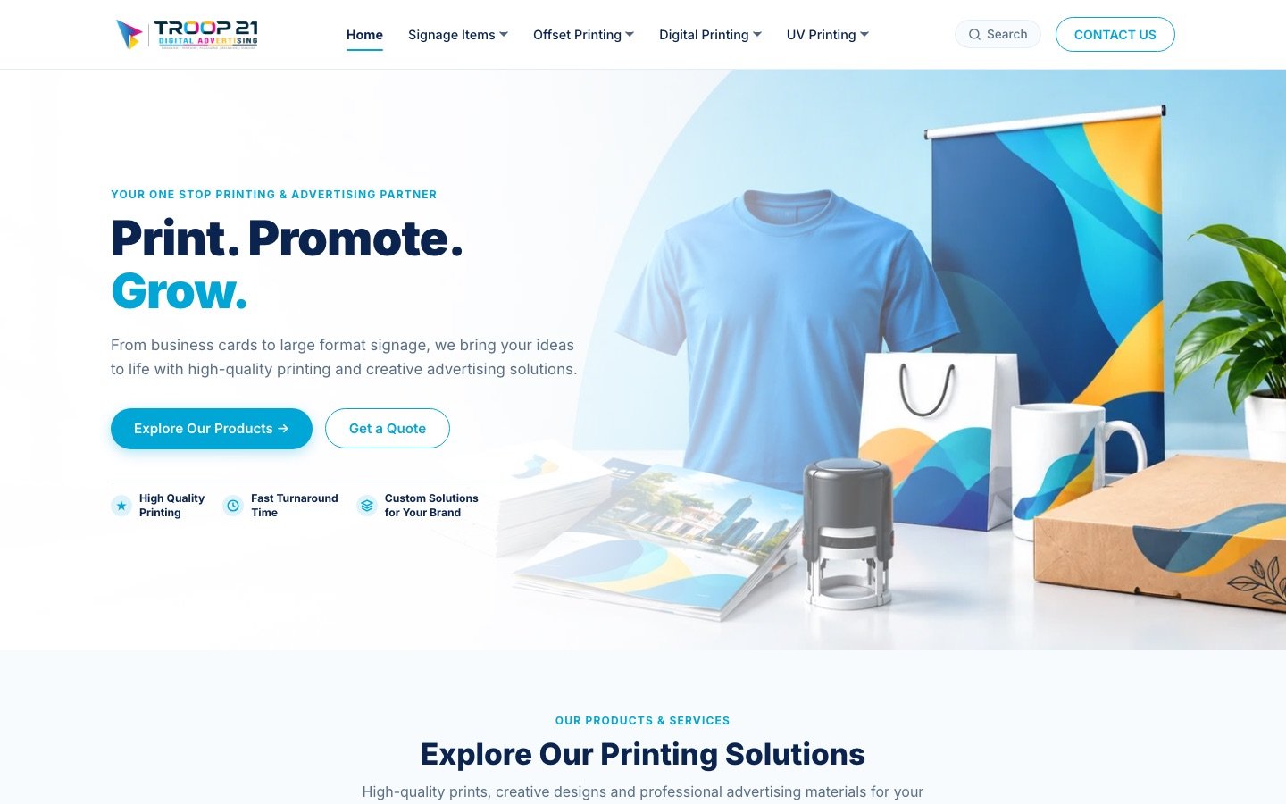 Troop 21 Digital Advertising homepage
