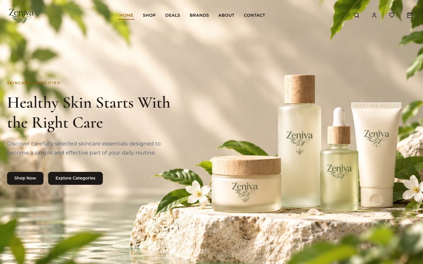 Zeniva website homepage